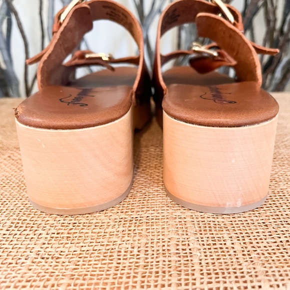 Free People Fiona Buckle Clogs Sandals Size 9 Brown - Picture 4 of 11